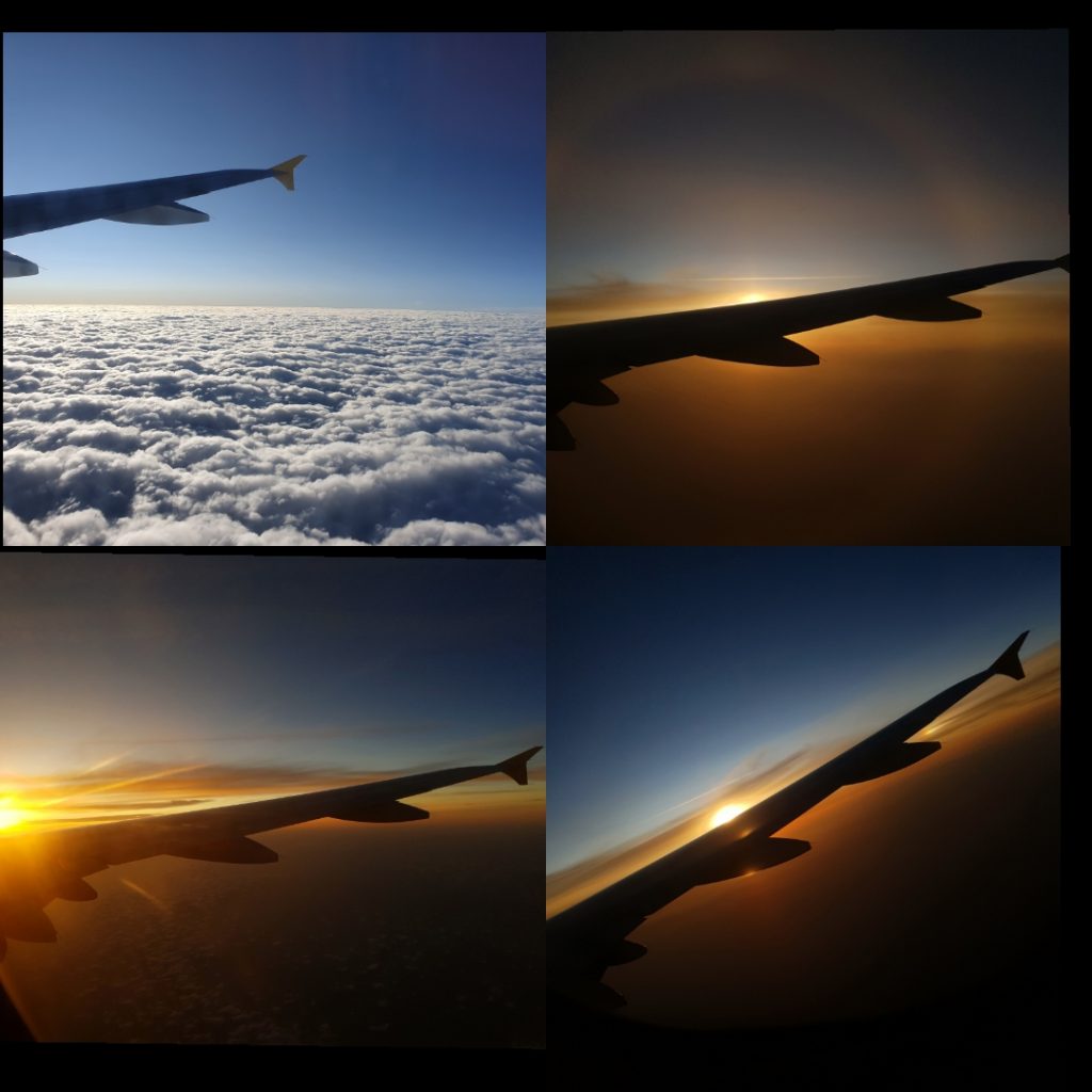 Sunset seen from the airplane