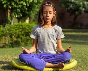 Girl meditating